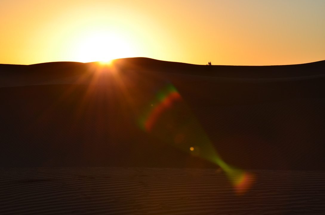 Sonnenaufgang über dem Dünenkamm